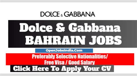 dolce gabbana job openings